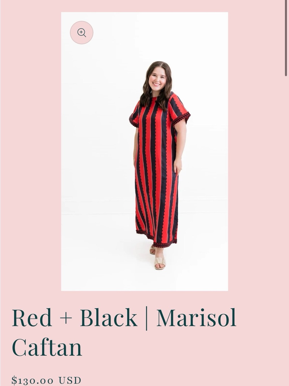 Caftan Dress in Red and Black